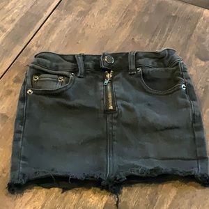 Girls Black Denim Skirt